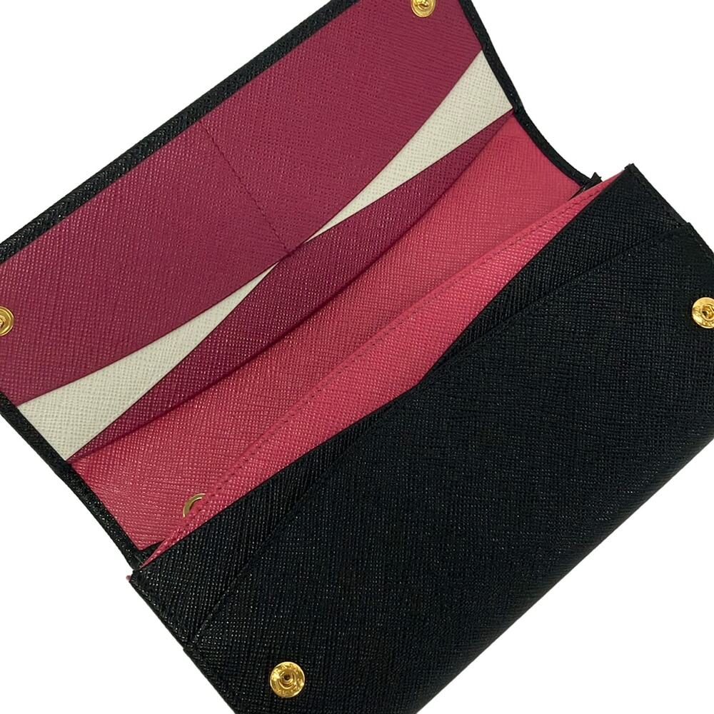 Prada Long Wallet 1MH132 Black Hibiscus - Picture 3 of 7